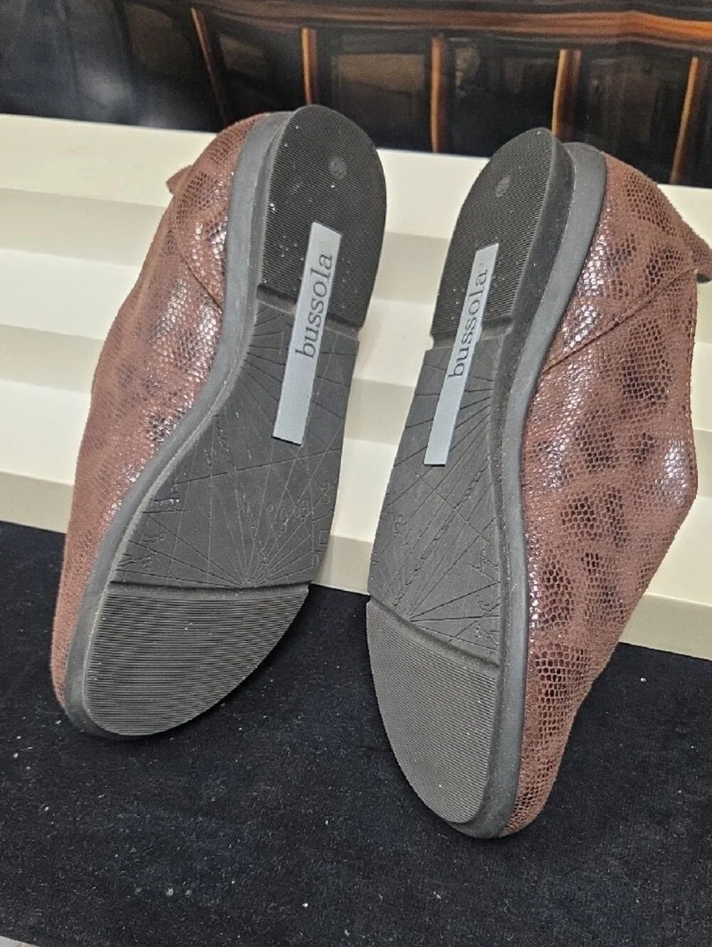 bussola Textured Brown Slip-On Loafers with Black Elastic